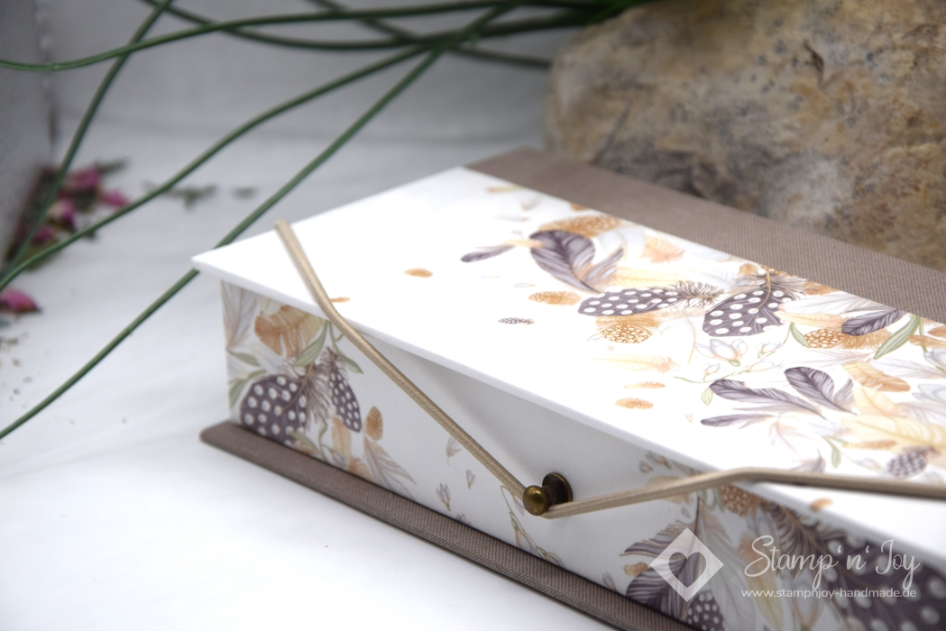 Preview: Stifte-Schachtel mit Klappdeckel ca. 21x10x4cm | Federnkranz | taupe | Art. Nr. 97040707